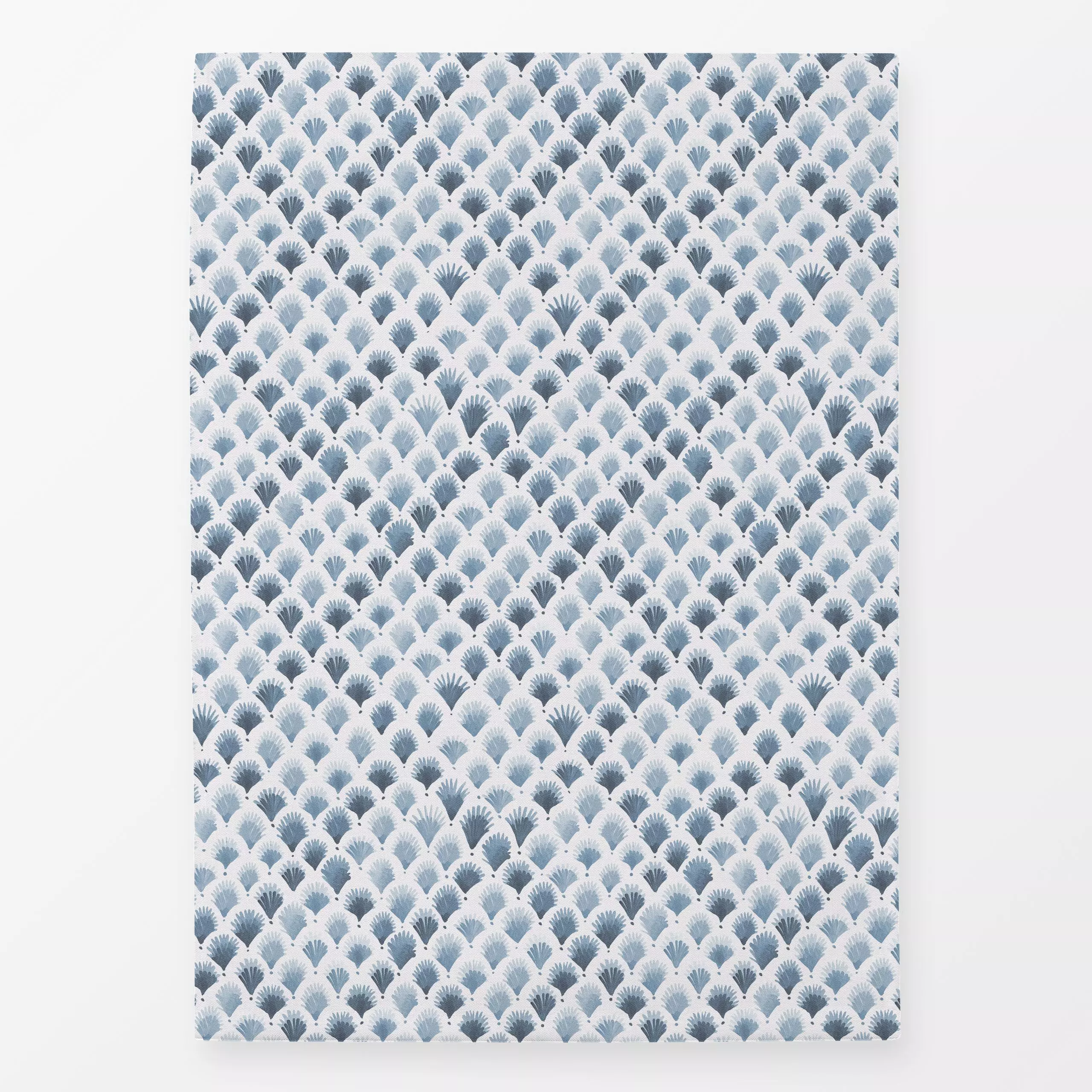 Geschirrtücher Cottage Scallop Raute Blue - Symbole & Muster - von „Bloomery Decor"; Aquarell, palmenblatt, landhaus, Raute,...