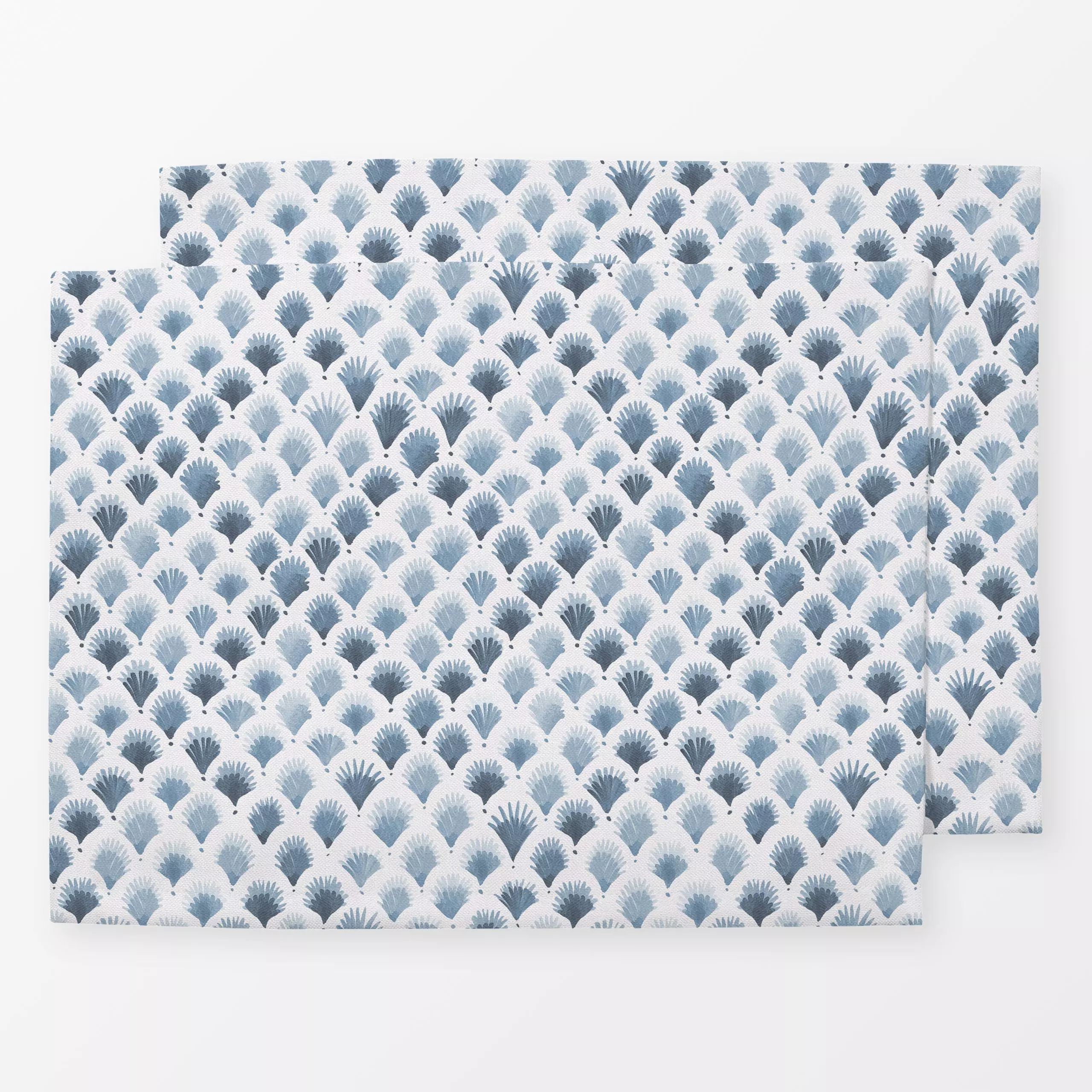Tischset Cottage Scallop Raute Blue, tropisch, gemustert, von Bloomery Decor