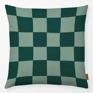 Kissen Schachbrett grün