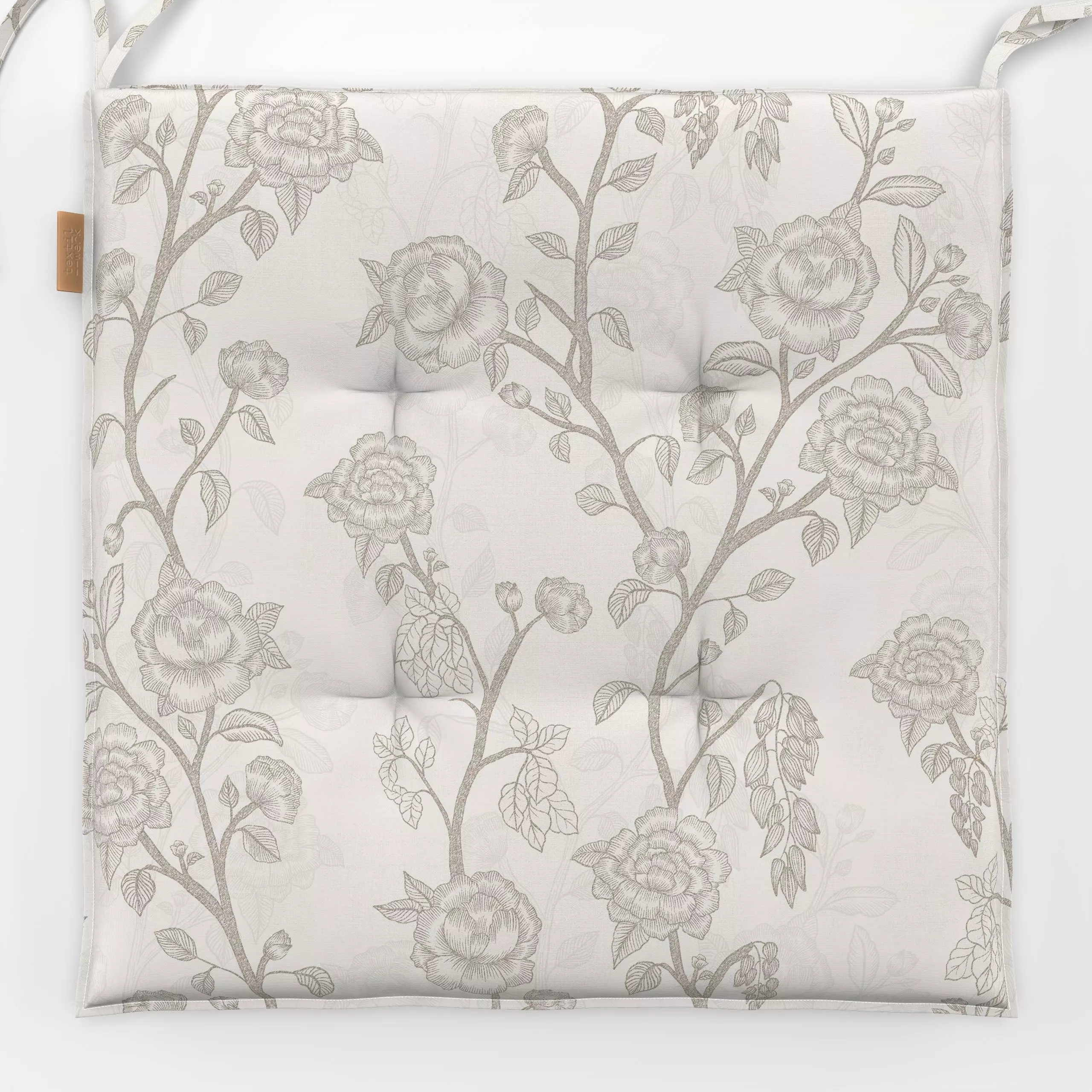 Sitzkissen Cottage Roses Cream - Blumen & Florales, Symbole & Muster - von „Bloomery Decor"; Rosen, Herbst, Farmhouse, Nosta...