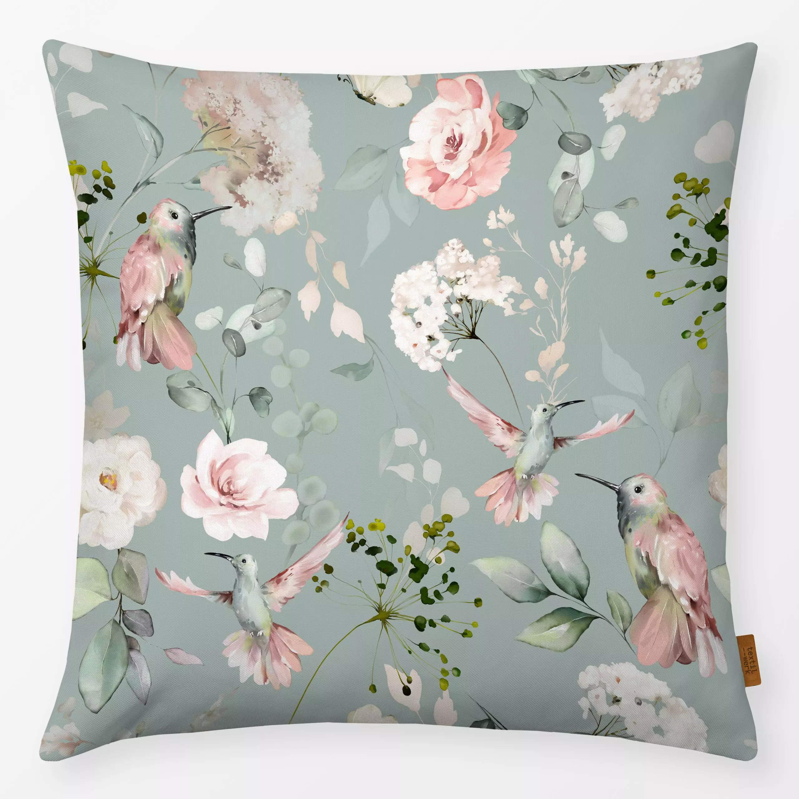 Kissen Vintage Rosengarten - Blumen & Florales, Pflanzen & Botanik - von „Uta Naumann"; boho, Natur, Blumen, Rosen, Sommerbl...