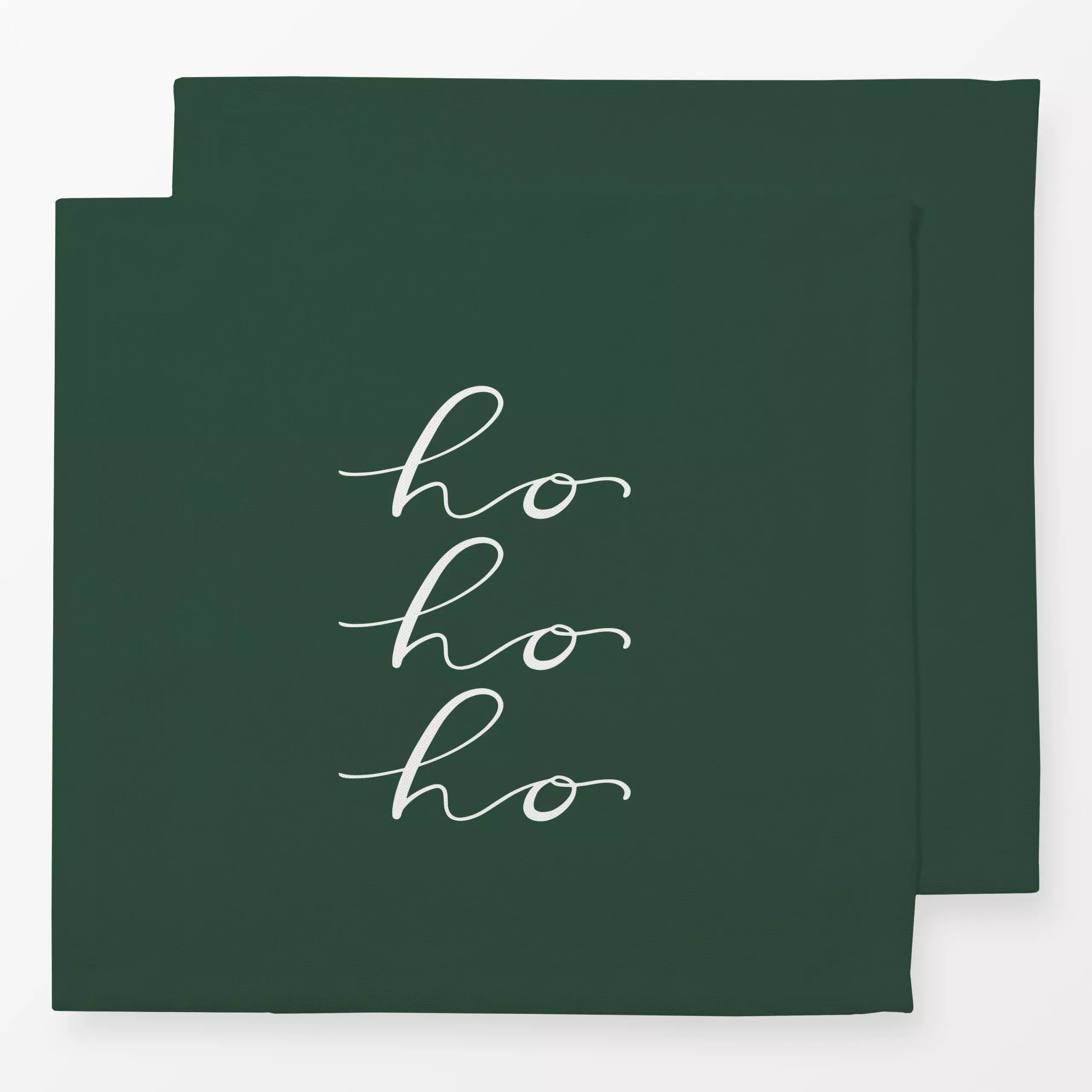 Servietten Ho Ho Ho dunkelgrün - Sprüche & Schriftzüge, Weihnachten, Winter - von „Kathrin Woo"; Weihnachten, typografie, we...
