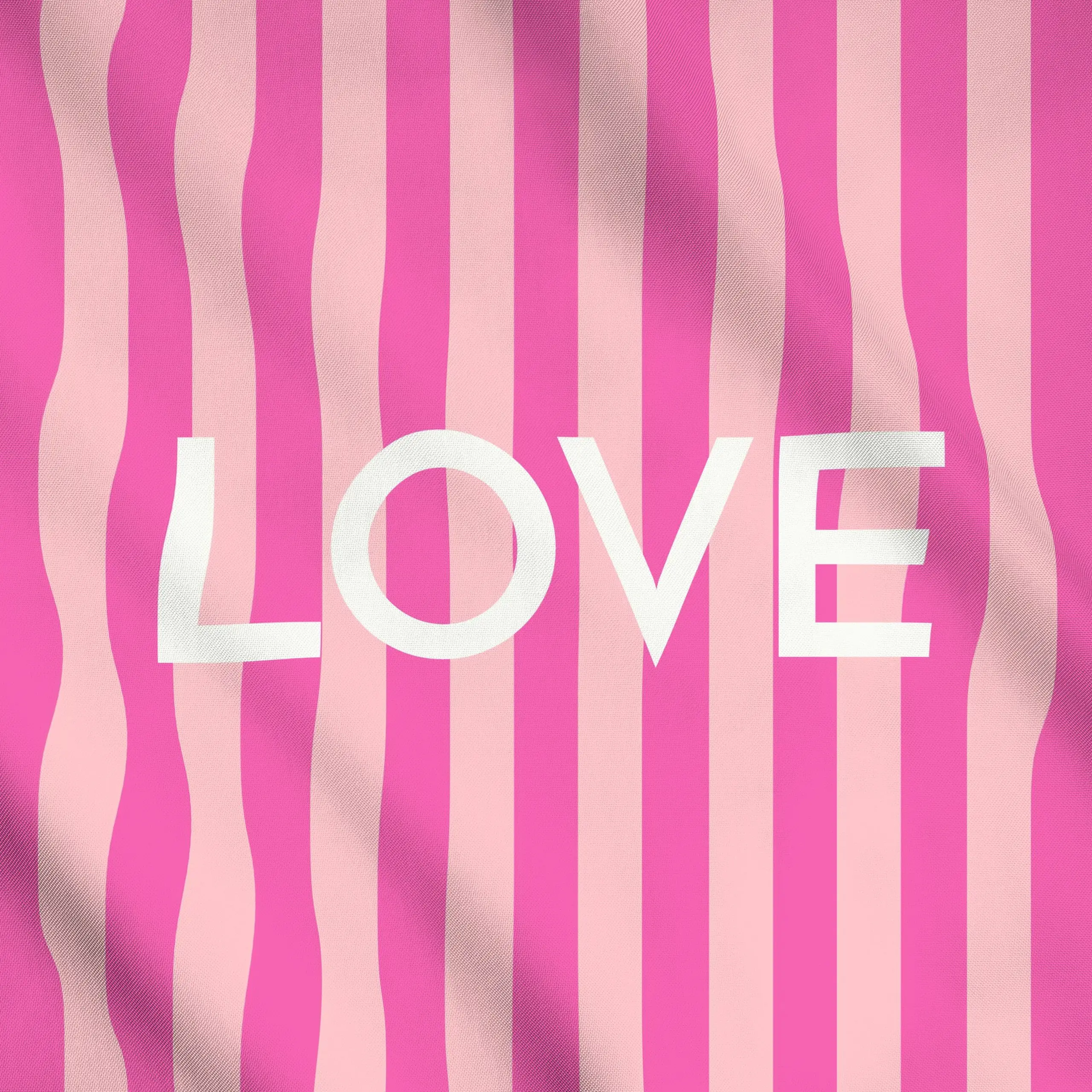 Meterware LOVE COLORFUL PINK - Liebe, Romantik & Pride, Sprüche & Schriftzüge - von „Jana Moßmann"; Streifen, Love, Liebeszi...