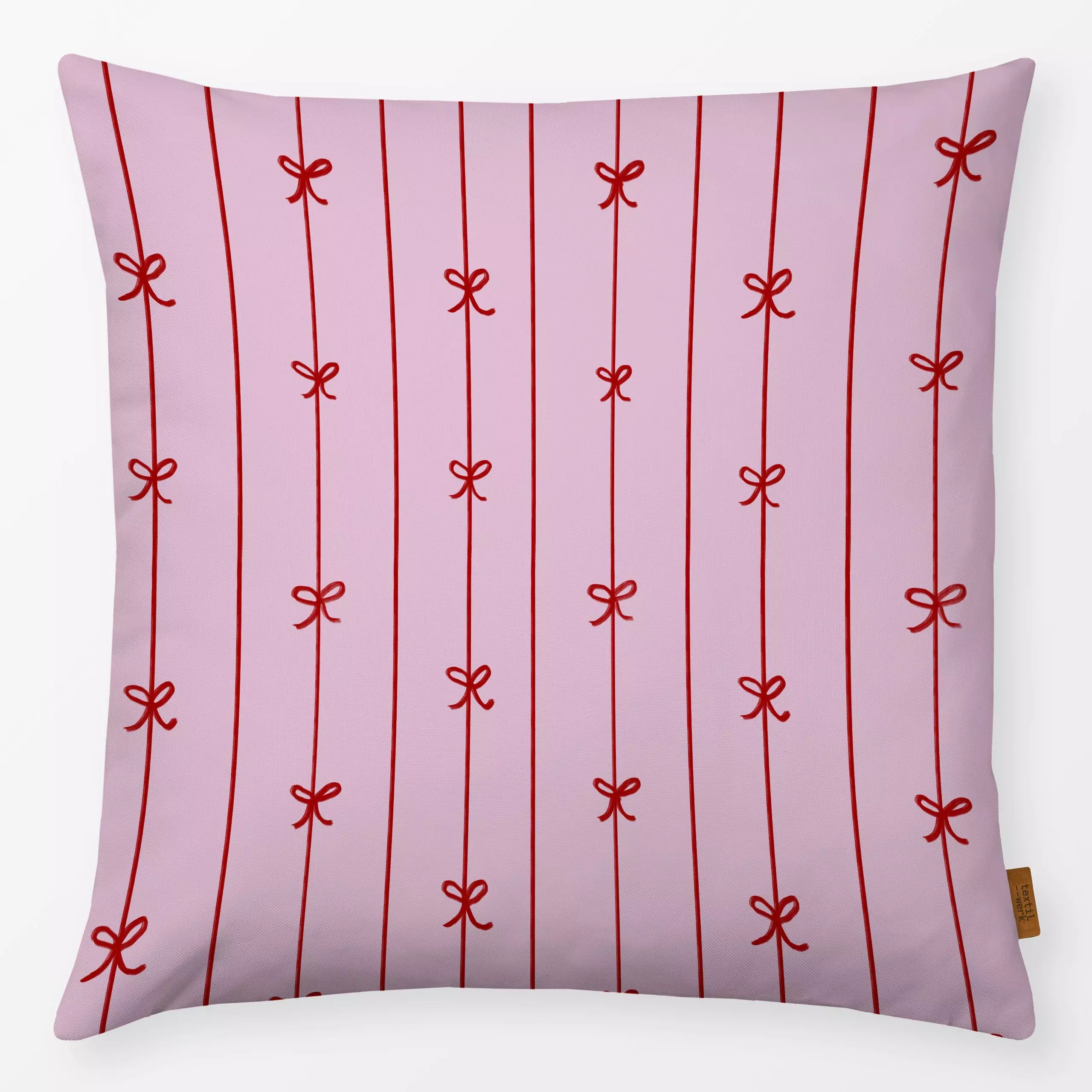 Kissen Schleifenmuster Rosa - Weihnachten, Symbole & Muster - von „Sophie Augustin Illustration"; Muster, Streifen, Weihnach...
