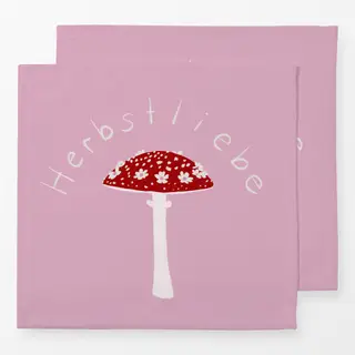 Servietten Fliegenpilz Herbstliebe Rosa
