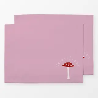 Tischset Fliegenpilz Herbstliebe Rosa