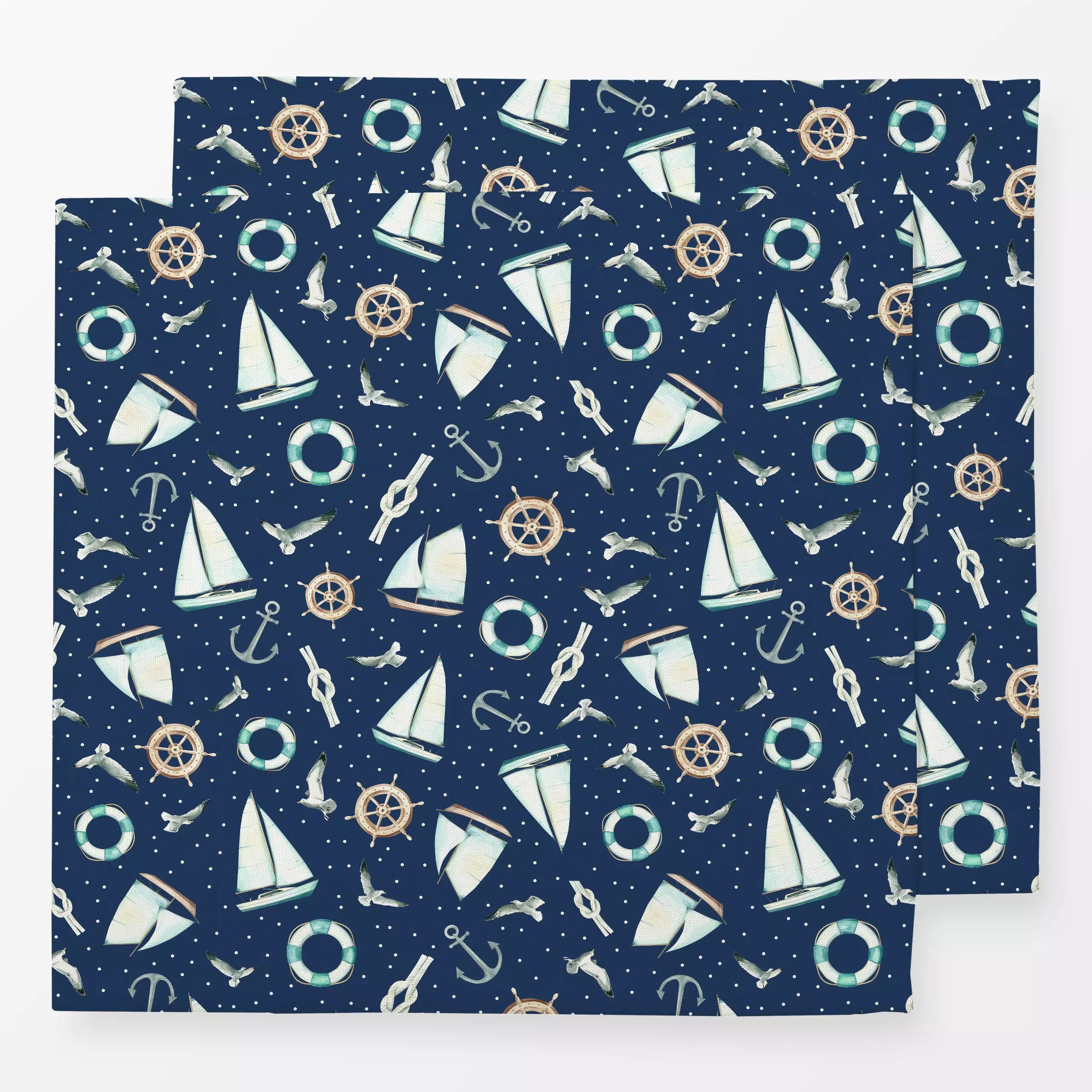 Servietten Klabautermann Navy Blau - Kinderzimmer & Motive für Kinder - von „Katrin Graff"; Möve, Kinderzimmer, maritim, Seg...