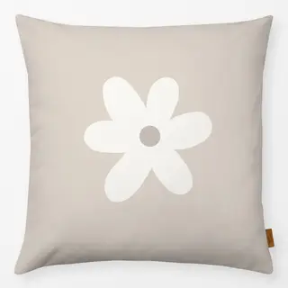 Kissen Blume beige