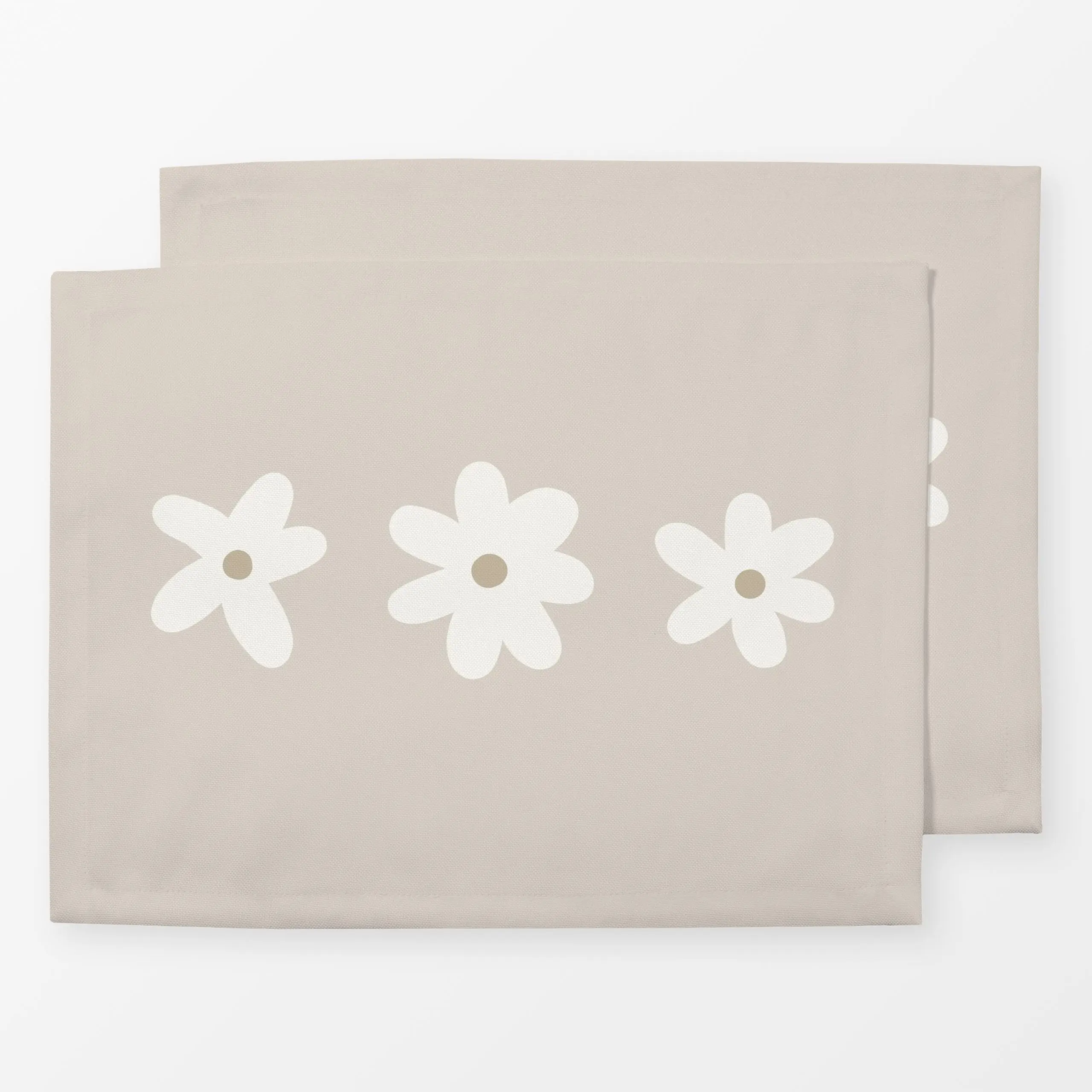 Tischset Blume beige - Blumen & Florales, Frühling, Ostern - von „Julia Reyelt"; boho, Natur, minimal, Garten, Blüten, Oster...