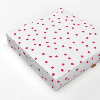 Bodenkissen Punkte pink auf weiß