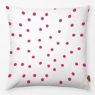 Kissen Punkte pink auf weiß