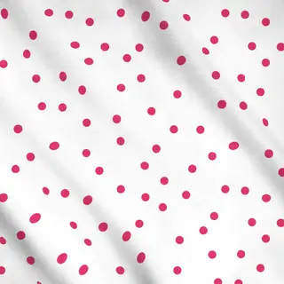Meterware Punkte pink auf weiß