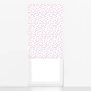 Raffrollo Punkte pink auf weiß