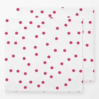 Servietten Punkte pink auf weiß