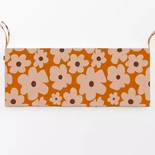 Bankauflage Beige Blumen Auf Orange