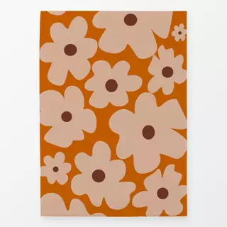 Geschirrtücher Beige Blumen Auf Orange