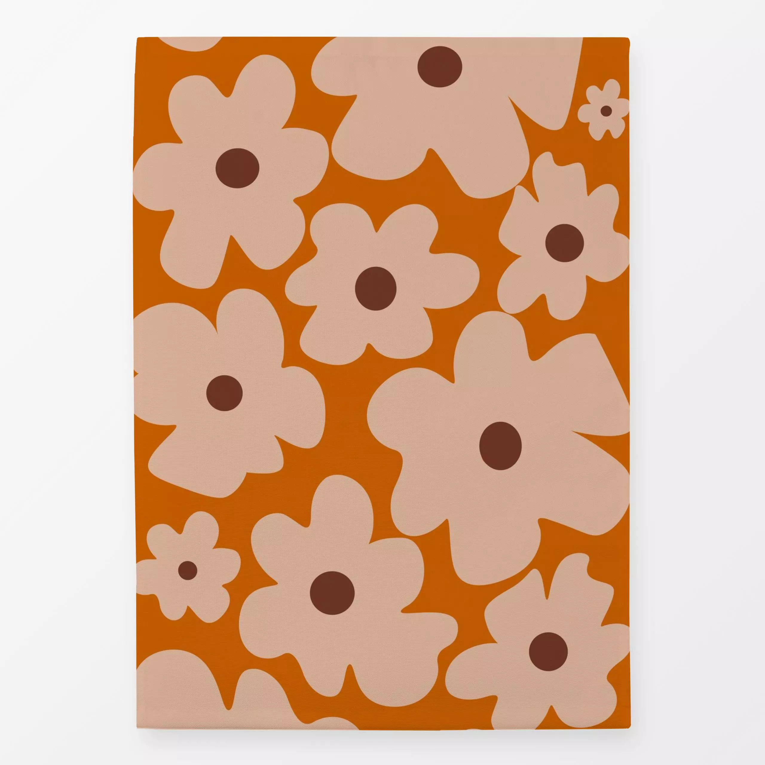 Geschirrtücher Beige Blumen Auf Orange - Blumen & Florales, Herbst, Symbole & Muster - von „Alisa Knöß"; minimal, skandinavi...