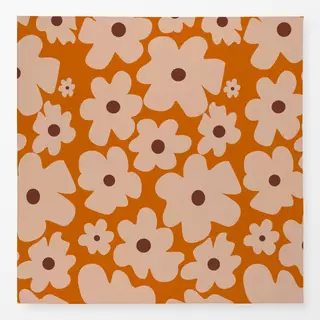 Tischdecke Beige Blumen Auf Orange