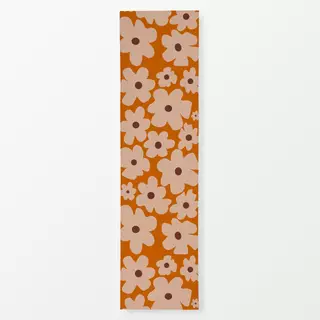 Tischläufer Beige Blumen Auf Orange