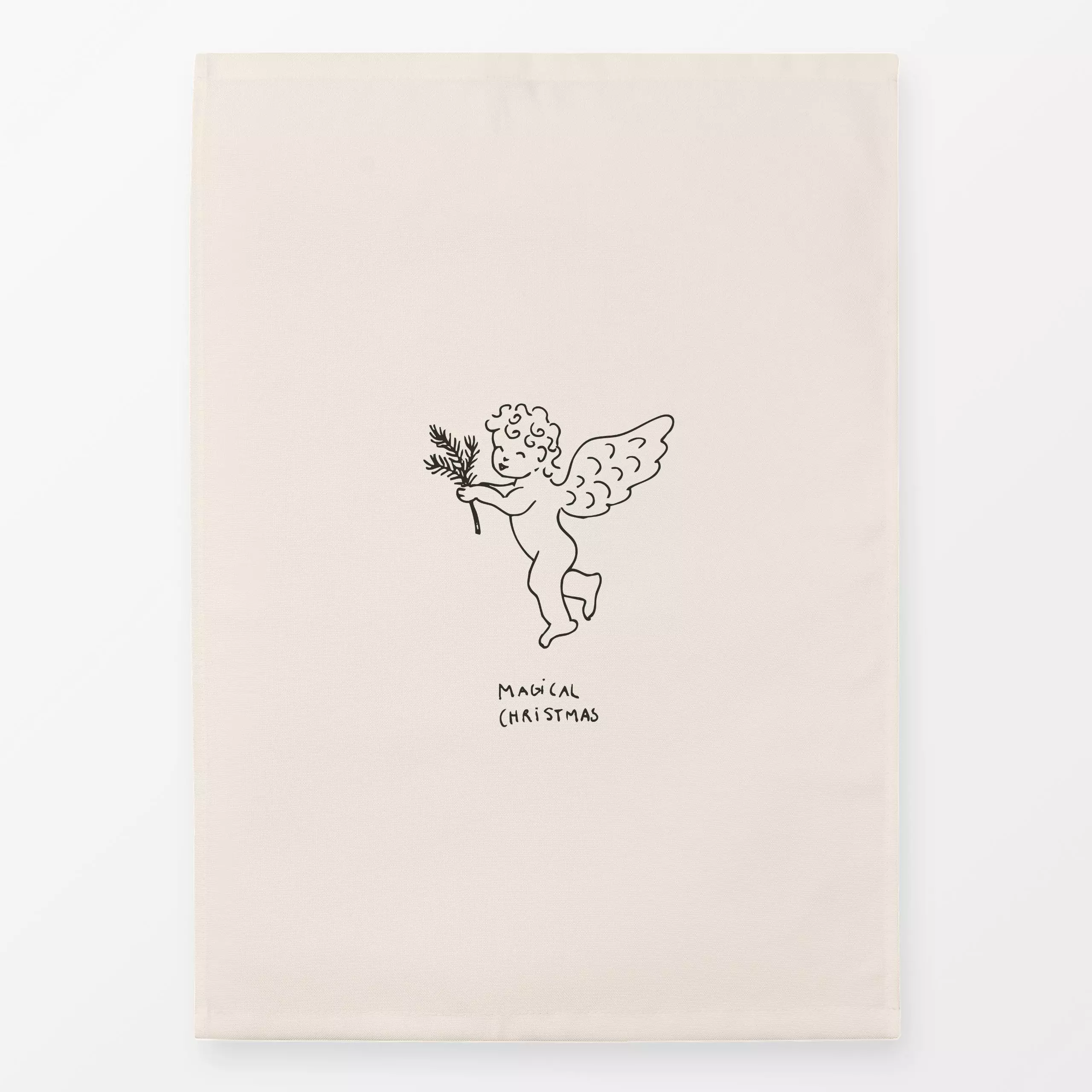 Geschirrtücher Christmas Angel - Liebe, Romantik & Pride, Winter, Anlässe - von „Fjord Studio"; minimal, creme, Sand, Weihna...