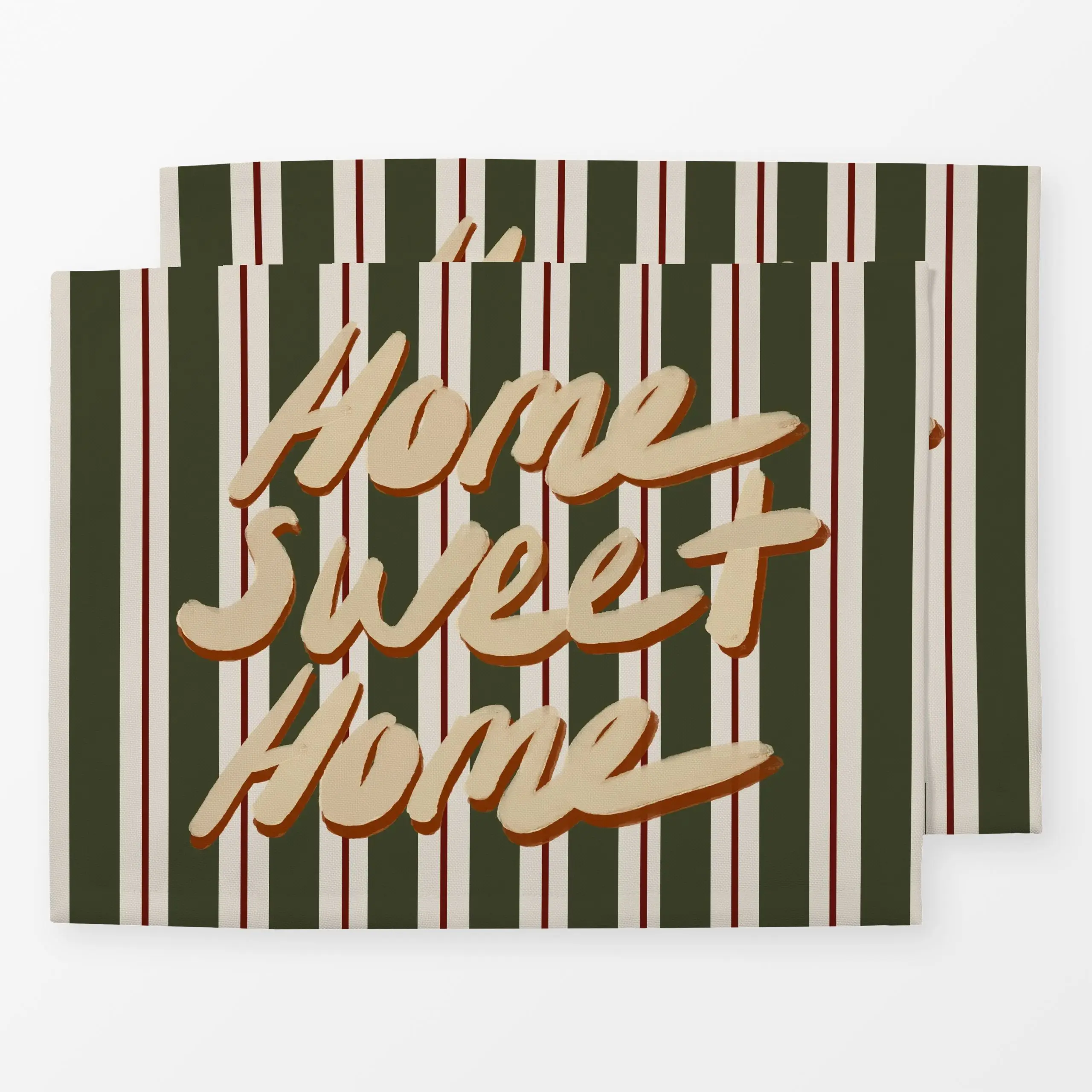 Tischset Home Sweet Home Retro Stripes - Sprüche & Schriftzüge - von „KunstbyStephie"; Muster, Retro, Home, typografie, stri...