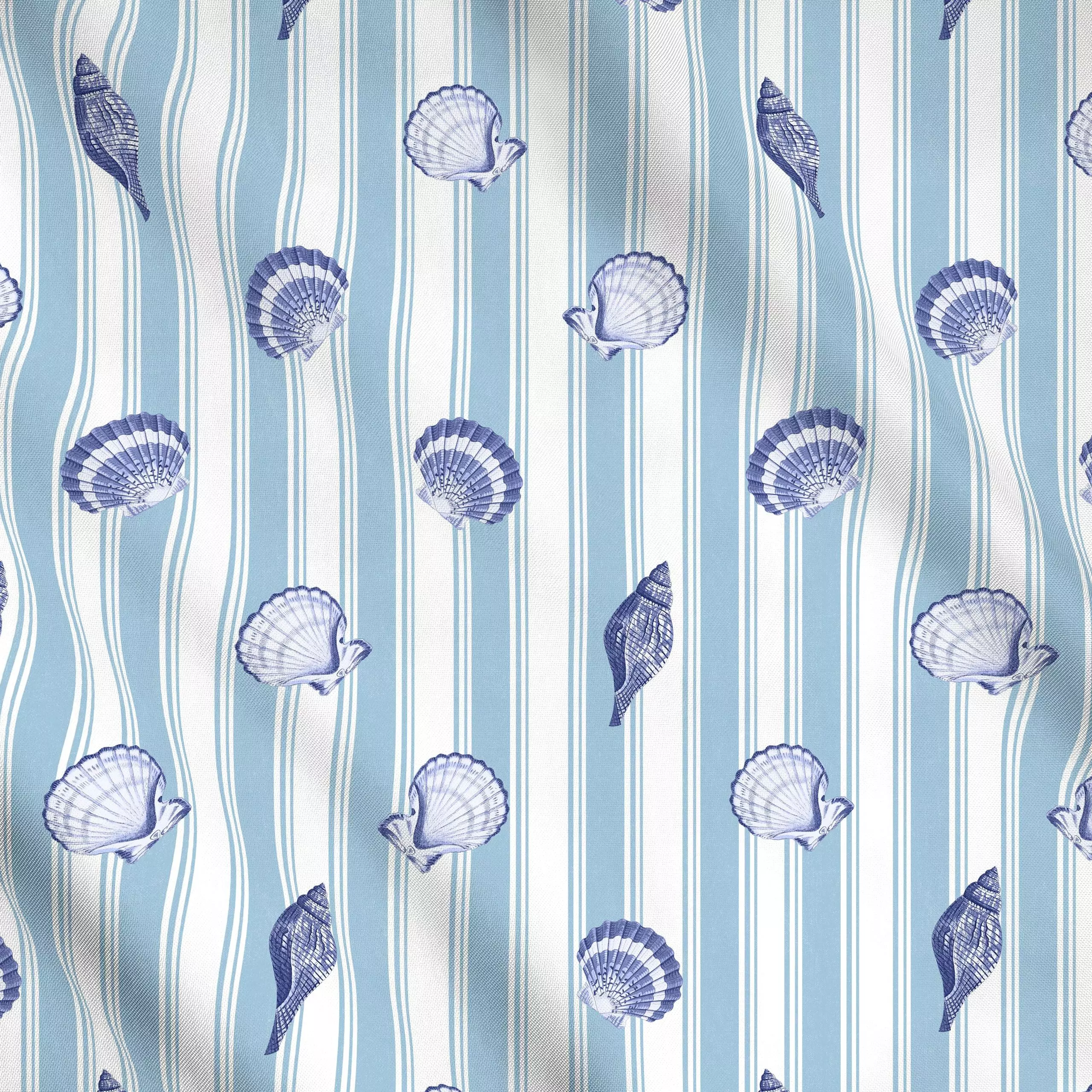 Meterware Preppy stripes and shells I, Tiere, gemustert, Sommer, von Bloomery Decor