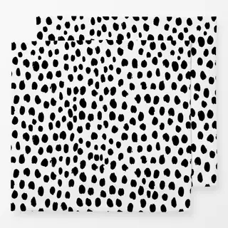 Servietten Dots Black White