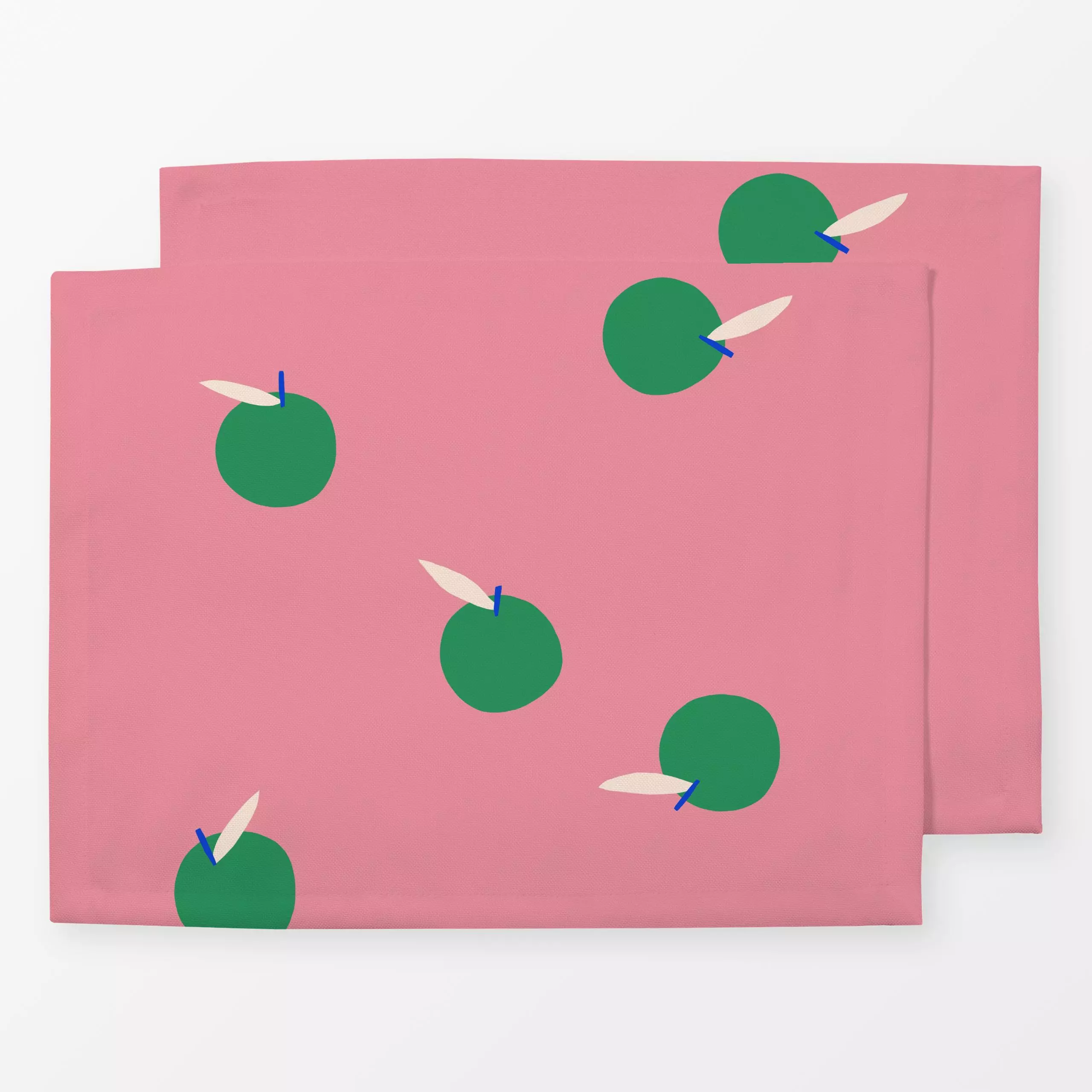 Tischset Äpfel grün & pink, gemustert, fürs Kinderzimmer, von Maren Gross