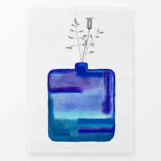 Geschirrtuch Vase blau