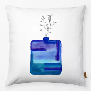 Kissen Vase blau