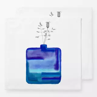 Servietten Vase blau