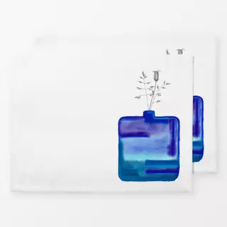 Tischset Vase blau