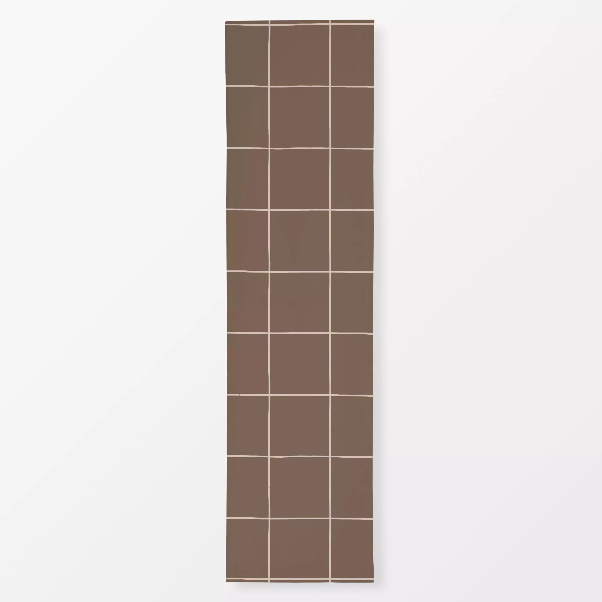 Tischläufer Minimal Karo Braun - Symbole & Muster - von „Studio Kesse"; Linien, Herbst, Scandi, landhaus, klassisch, Herbstd...