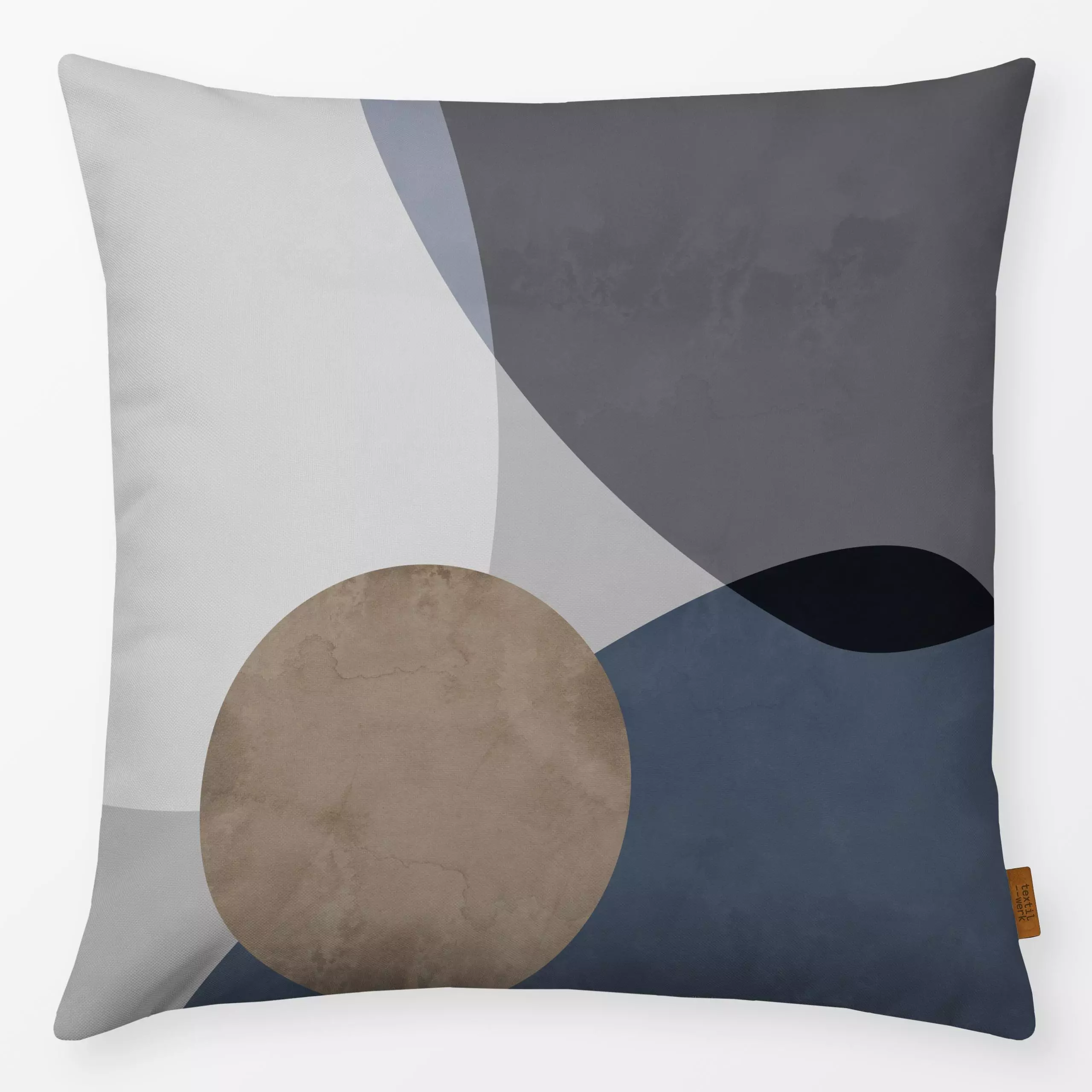 Kissen Graphic 210 - Symbole & Muster - von „Mareike Böhmer"; Blaugrau, Farbverläufe, Abstrakt, Geometrisch, modern, minimal...