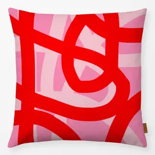 Kissen Happy Lines rot