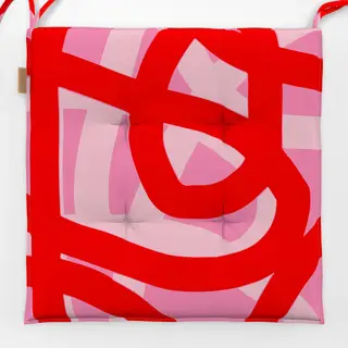 Sitzkissen Happy Lines rot