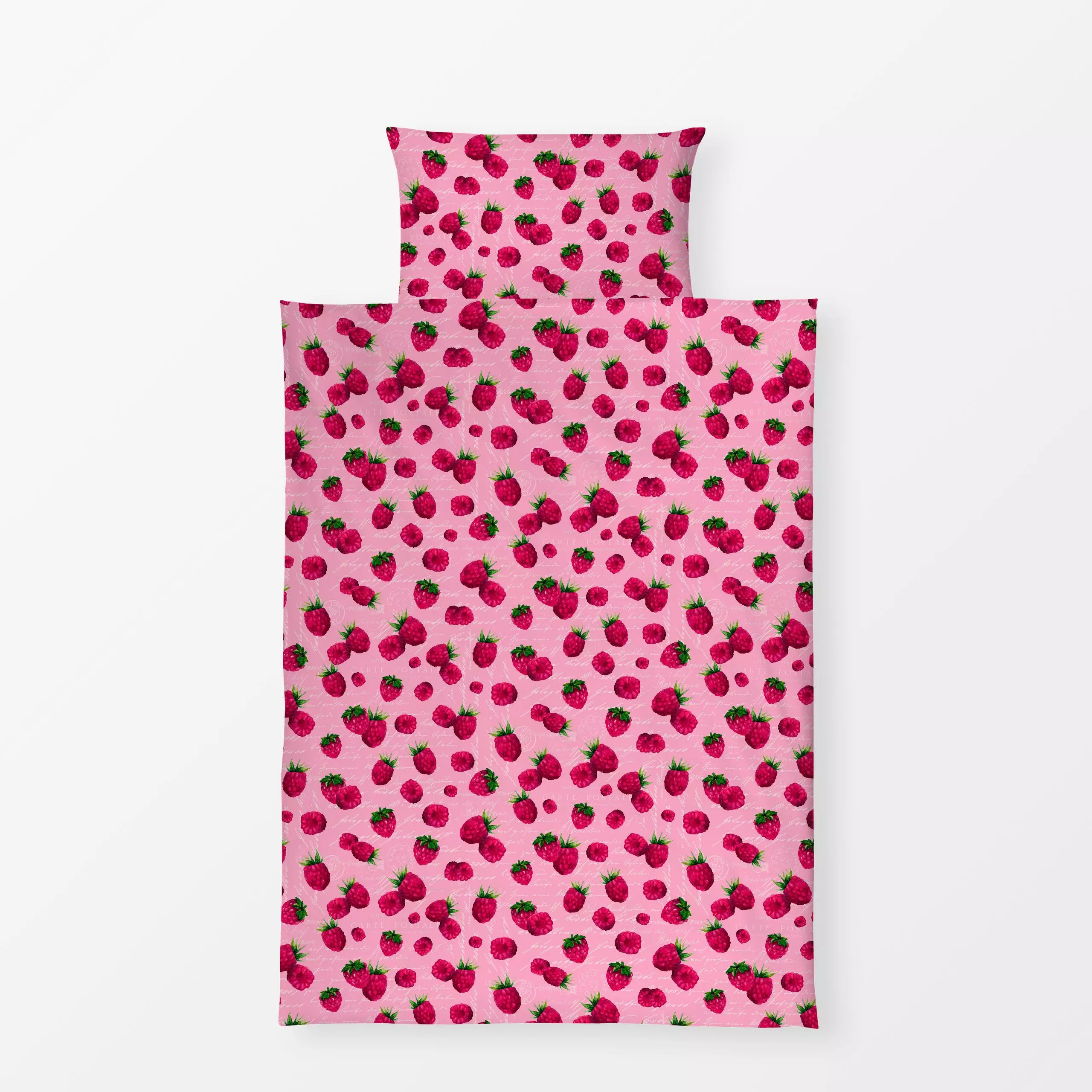 Bettwäsche Himbeerglück - Sommer - von „Andrea Haase"; Frucht, Obst, rosa, Beeren, Sommer, pink, Essen, Himbeeren, Sommerlich
