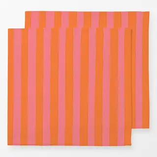 Servietten Streifen Orange Rosa