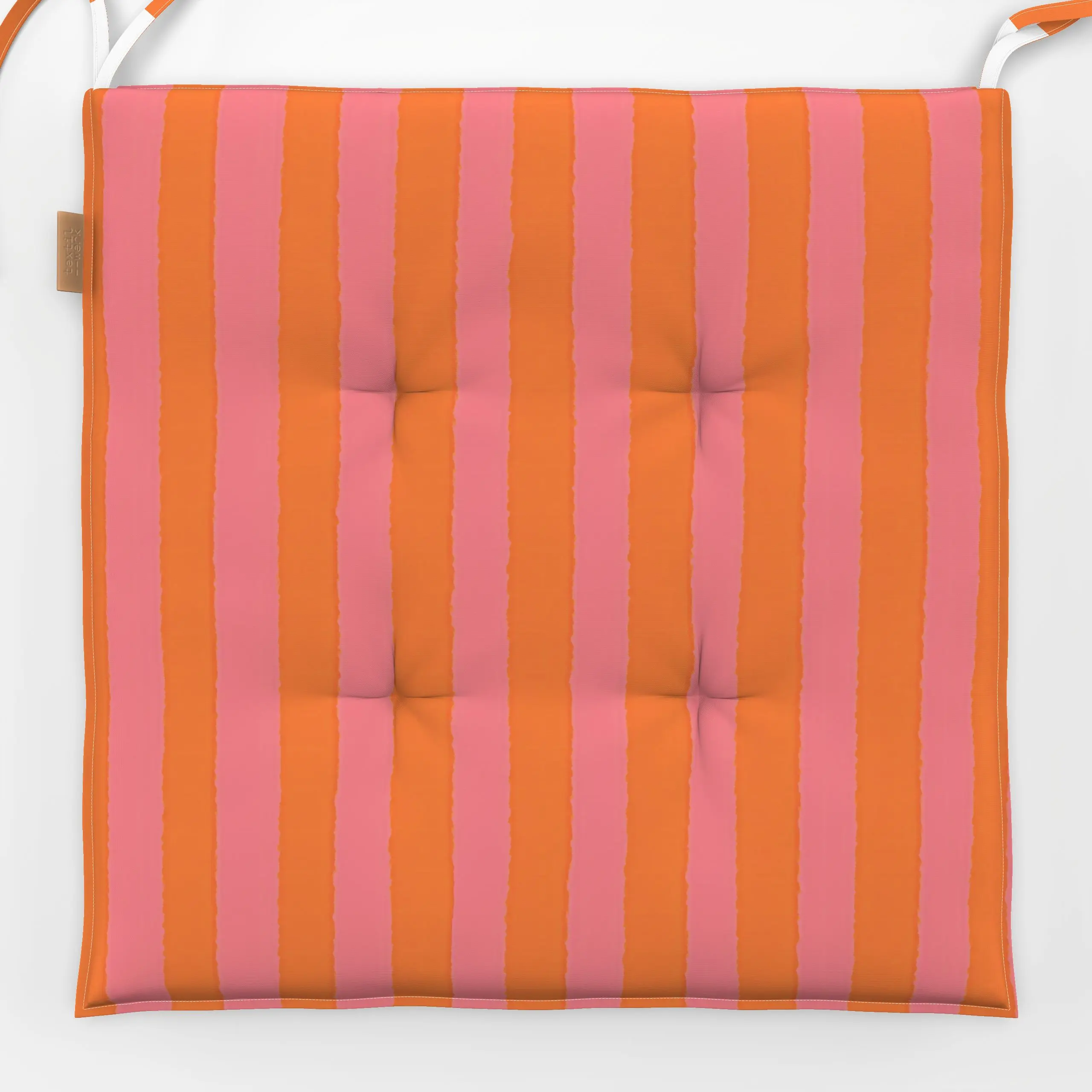 Sitzkissen Streifen Orange Rosa - Sommer, Symbole & Muster - von „Studio Dolci"; Muster, Streifen, rosa, Sommer, rot, gestre...