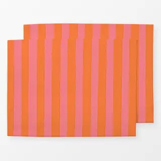 Tischset Streifen Orange Rosa