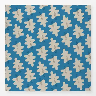 Tischdecke Muster Herbstlaub - blau beige