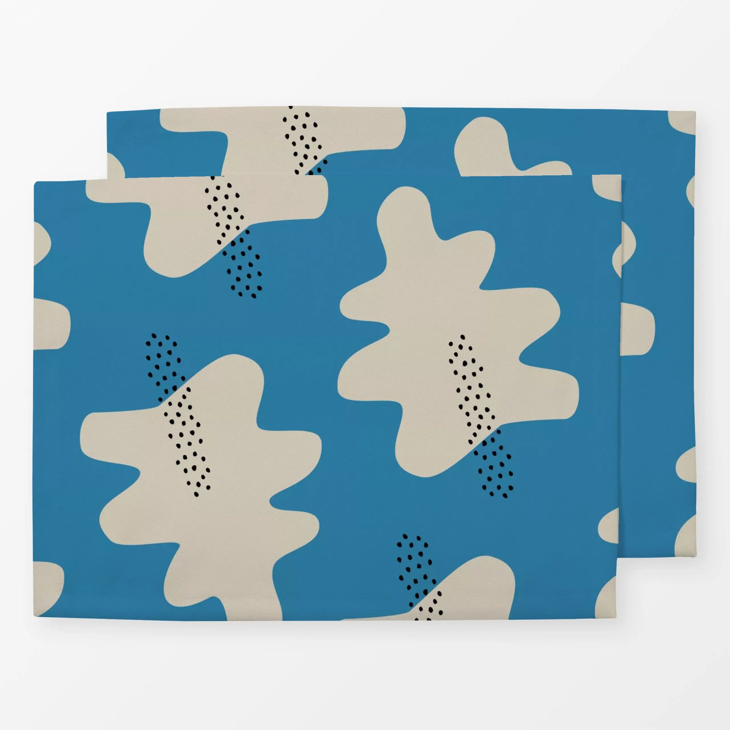 Tischset Muster Herbstlaub - blau beige - Herbst - von „Heyduda"; Blatt, Laub, Weihnachten, Winter, Herbst, Geschenk, Herbst...
