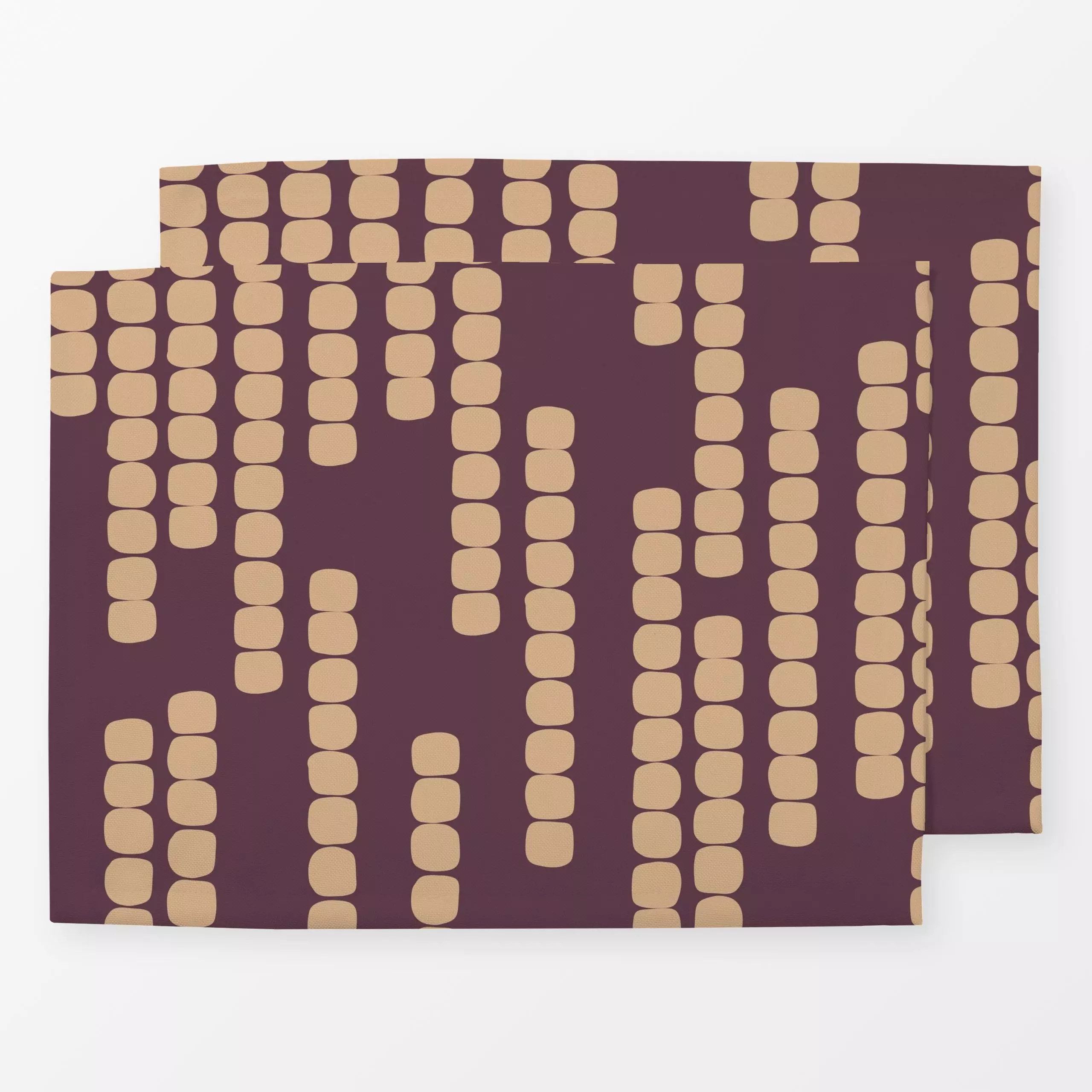 Tischset Punkte + streifen - Lila peach - Symbole & Muster - von „Heyduda"; Muster, linie, Punkte, Retro, Hygge, Weihnachten...