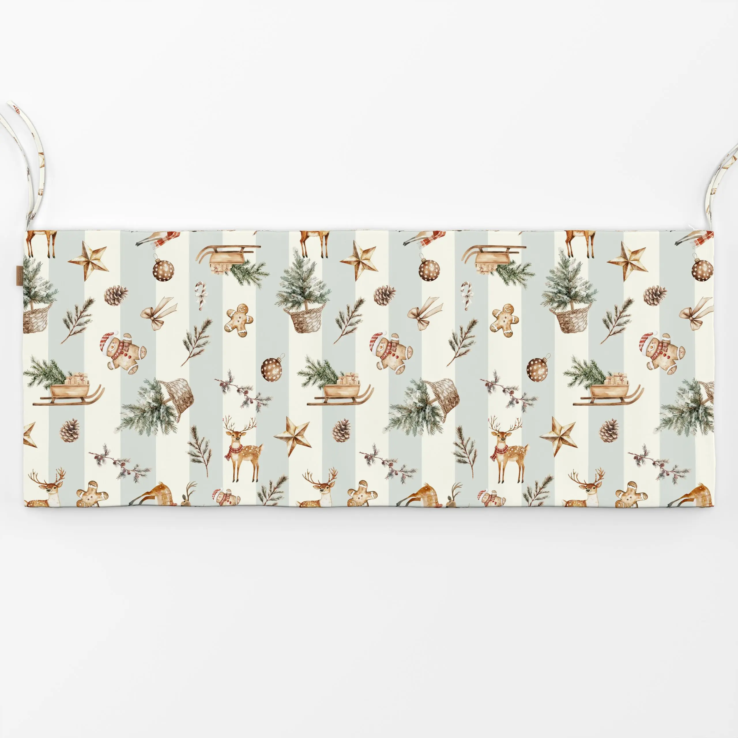 Bankauflage Cosy Weihnachtsmuster Streifen - Weihnachten - von „Monika Strigel"; Hygge, Rentier, Scandianvian, Hirsch, schle...