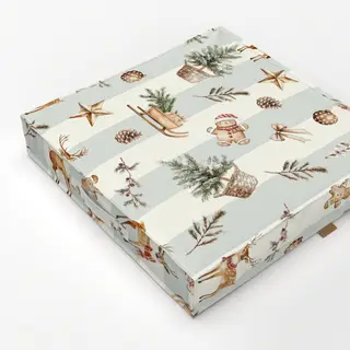 Bodenkissen Cosy Weihnachtsmuster Streifen