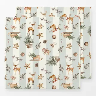 Servietten Cosy Weihnachtsmuster Streifen