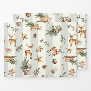 Tischset Cosy Weihnachtsmuster Streifen