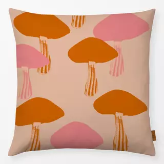 Kissen Pilze Orange Pink Auf Beige