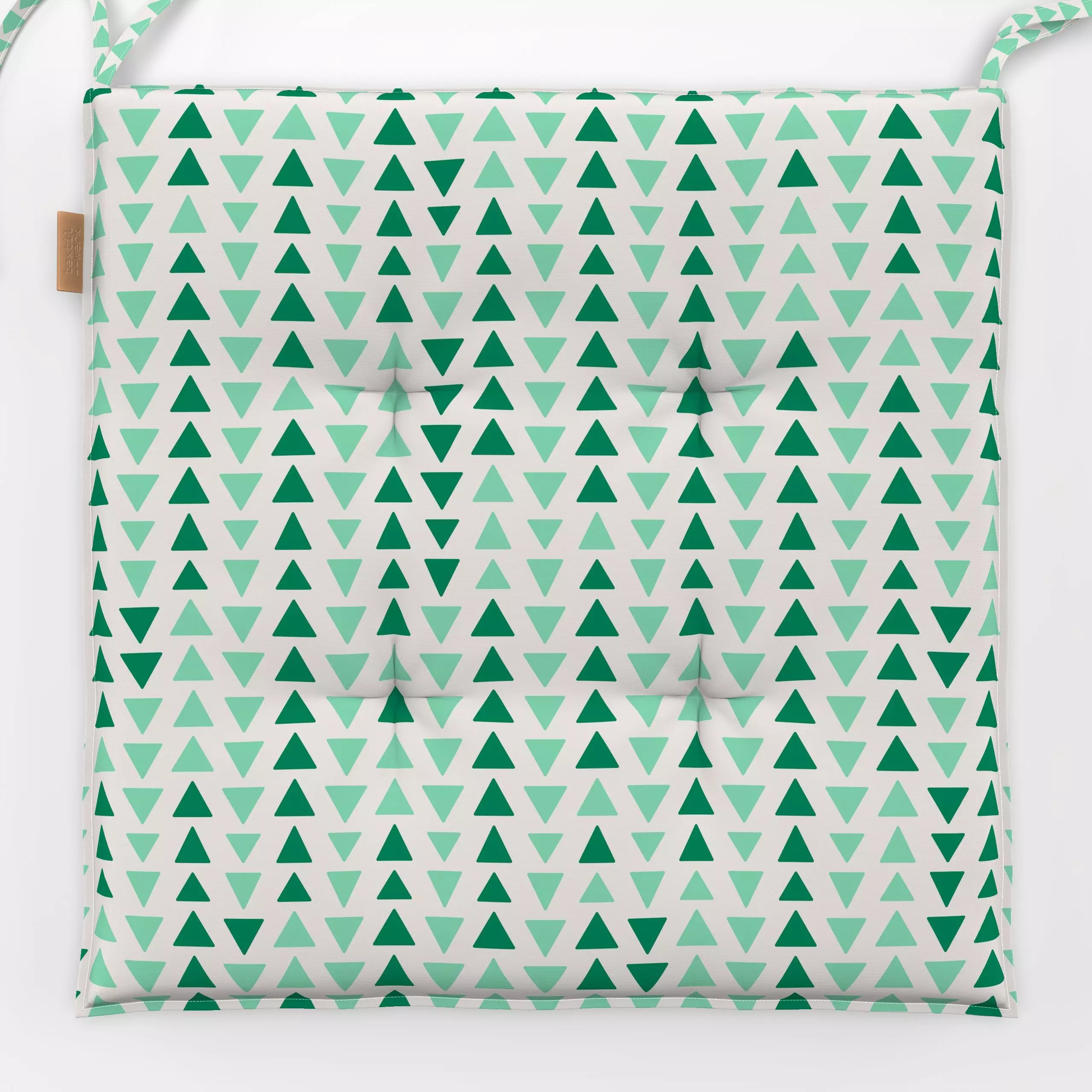 Sitzkissen Cool Boho Arrows green turqois - Sommer, Symbole & Muster - von „Karen Menzenbach"; Muster, Geometrisch, grafisch...