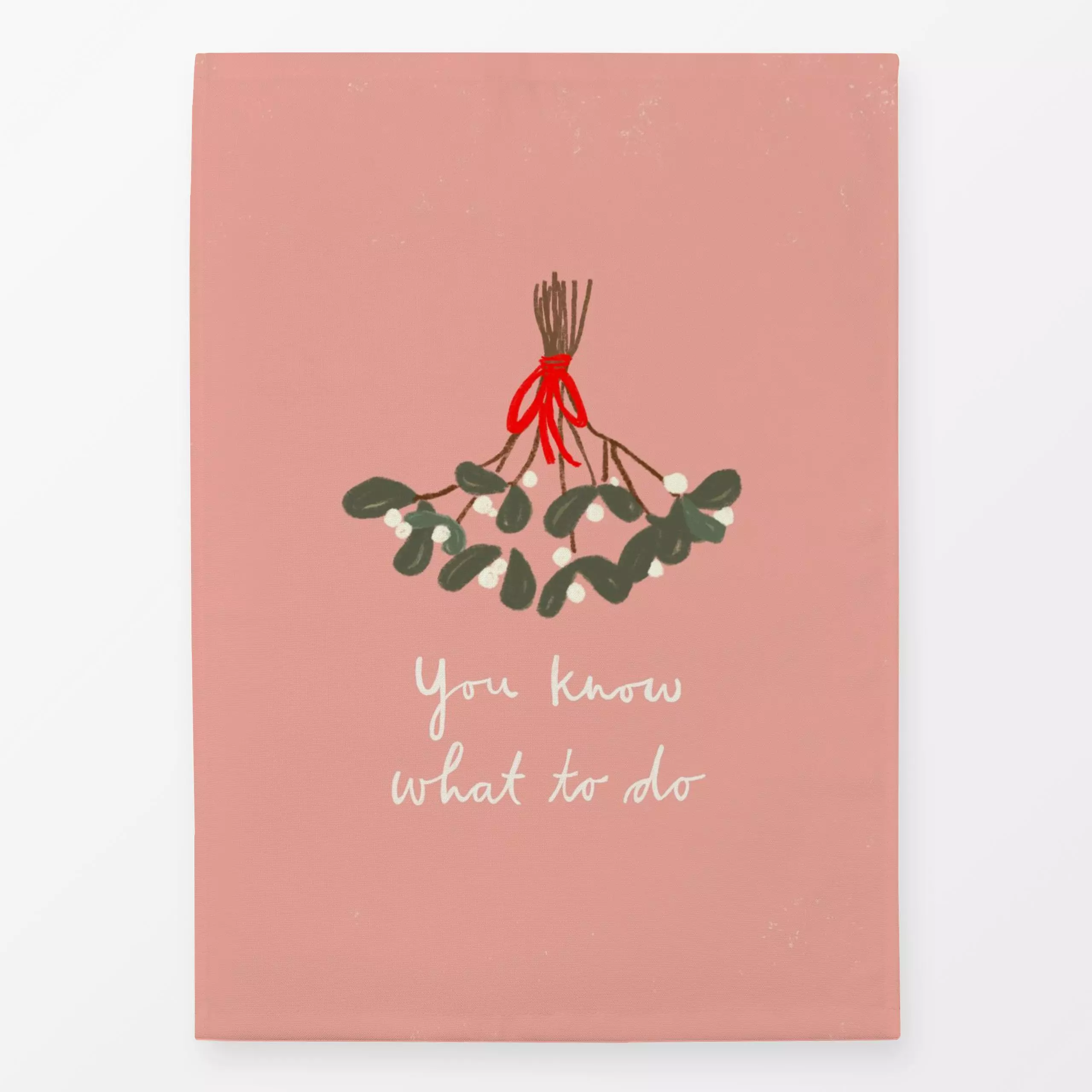 Geschirrtücher Mistletoe - You know - Weihnachten, Winter - von „Lena Yokota"; Love, Weihnachten, Liebe, Mistelzweig, Letter...